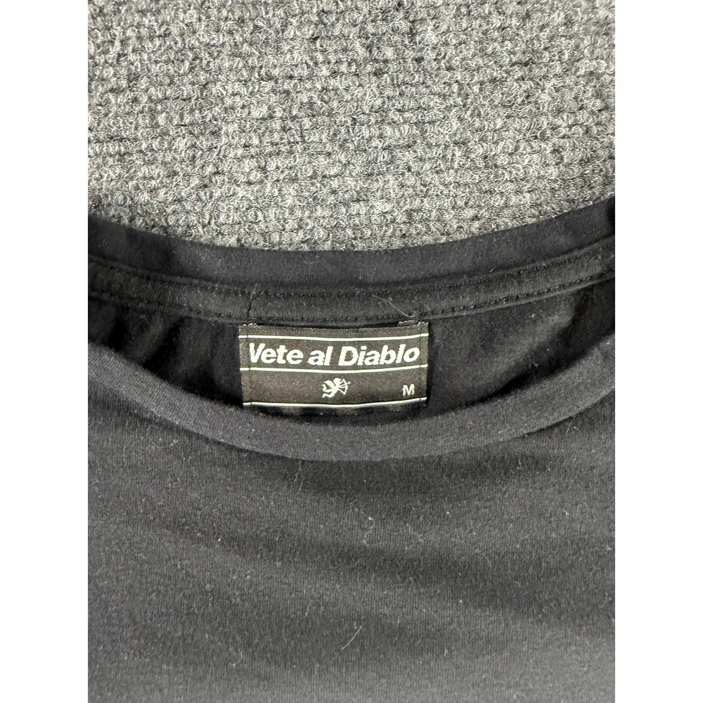 Vete al Diablo Playboy Graphic T-Shirt Mens Medium Black Butterfly Print Tee - Picture 4 of 6